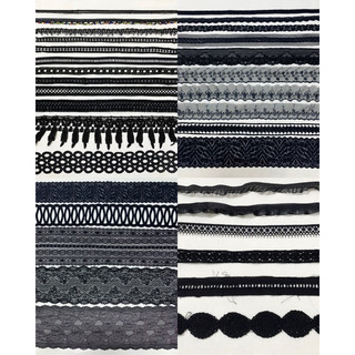 [Phụ liệu may giá rẻ] Set 2m và 3m vải ren viền,ren thun,thun ren đen trang trí quần áo,phụ kiện,đồ handmade...