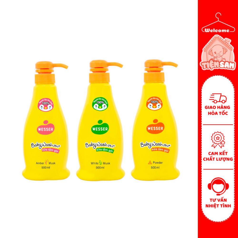 Sữa Tắm Gội Wesser 500ml Sữa Tắm Gội Toàn Thân Cho Bé Sơ Sinh