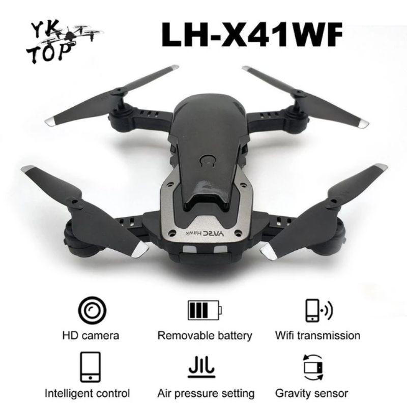 Máy bay điều khiển từ xa Flycam Drone có Camera HD Wifi FPV tự cân bằng gấp gọn