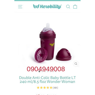 Bình Sữa Herobility 240ml. Núm ti được chọn size S,M,L. Xã kho núm ty mẫu cũ