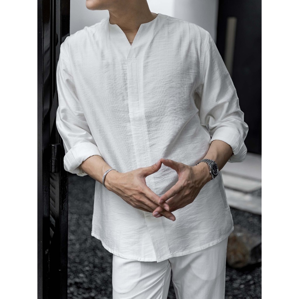 Áo Sơ Mi Nam Pullover Linen, Chất Vải Linen Xược Thoải Mái, SM0074, SOMEHOW