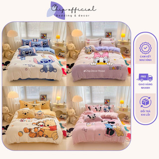 Bộ Chăn Ga Gối Nỉ Nhung 3D Nhung Cừu Mịn Cao Cấp Bedding By Lin
