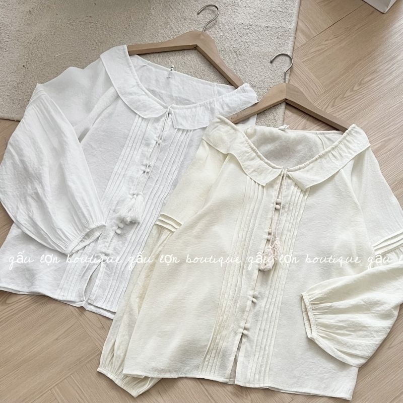 Áo babydoll xếp li thân dây chuông hàn quốc