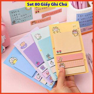 Set 80 tờ giấy Note Giấy Ghi Chú Giấy nhớ cute tiện lợi
