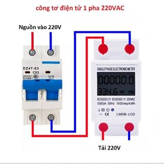 Công tơ điện tử 1p lw 80a 15000w đồng hồ đo công suất tiêu thụ điện kwh loại tốt