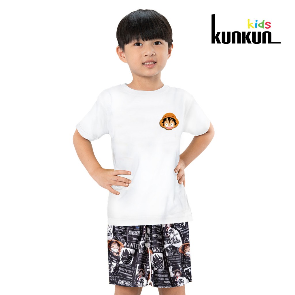 Áo bé trai cotton in 3D hình Luffy Kunkun Kid ACT0007-ACT0008 (Quần mua riêng)