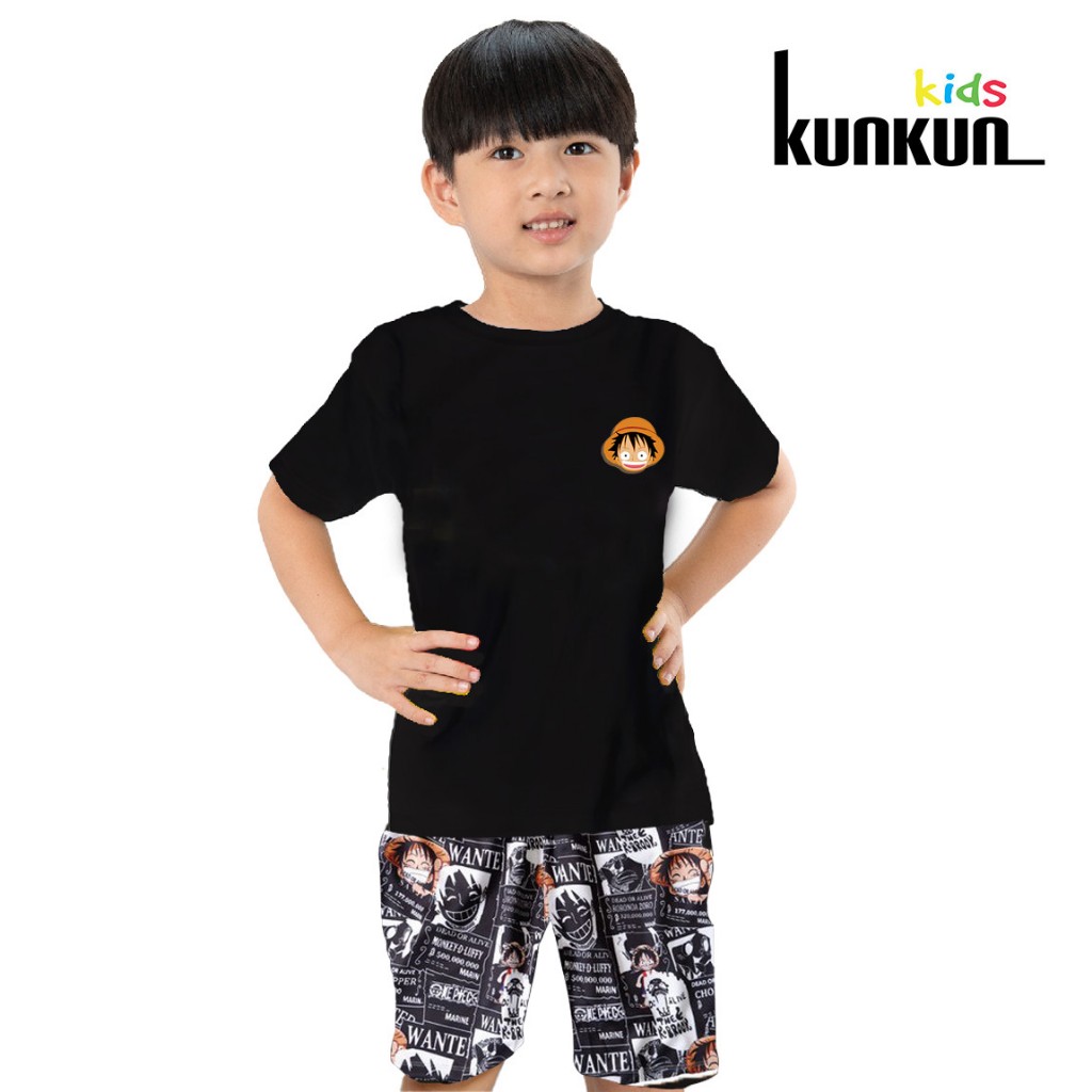 Áo bé trai cotton in 3D hình Luffy Kunkun Kid ACT0007-ACT0008 (Quần mua riêng)