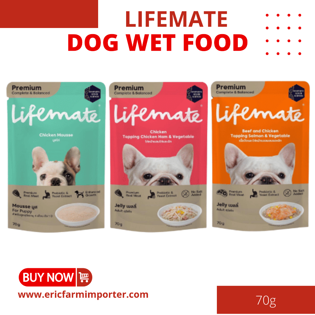 Pate Chó Lifemate từ thịt thật 70g 🐶 FREE SHIP 🐶 Thức ăn omega-3 bổ não cho chó