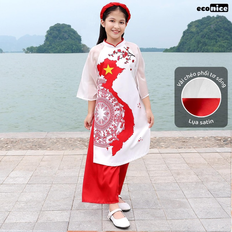Áo dài Tôi Yêu Việt Nam bé gái, bé trai