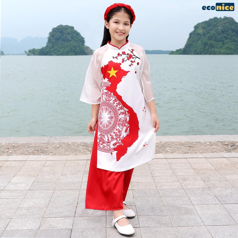 Áo dài Tôi Yêu Việt Nam bé gái, bé trai