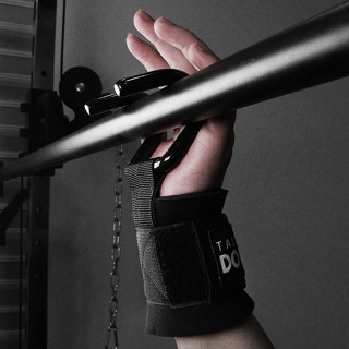 Găng tay tập xà đơn có móc Aolikes, Quấn cổ tay có móc thép trợ lực nâng đẩy tạ, kéo xà, kéo xô, Deadlift (1 đôi)