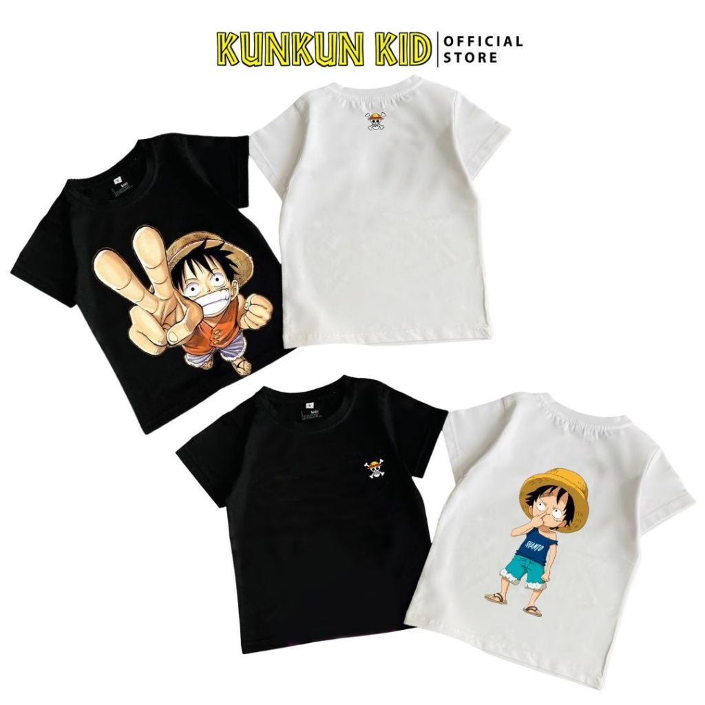 Áo bé trai cotton in 3D hình Luffy Kunkun Kid ACT0009-ACT0010