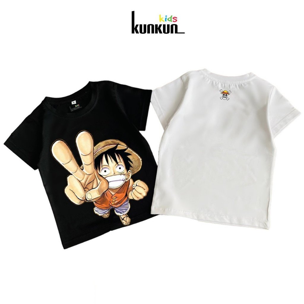 Áo bé trai cotton in 3D hình Luffy Kunkun Kid ACT0009-ACT0010 (Quần mua riêng)