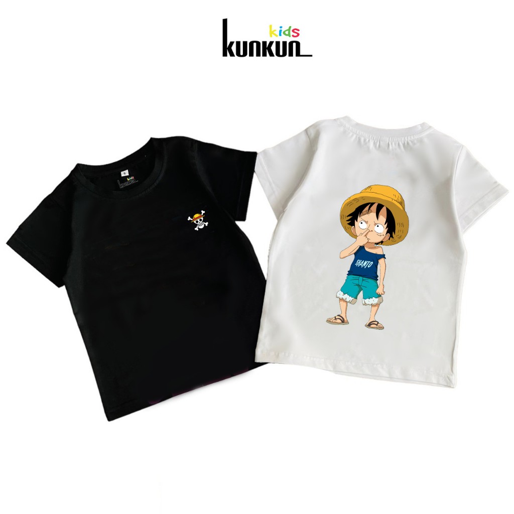 Áo bé trai cotton in 3D hình Luffy Kunkun Kid ACT0009-ACT0010 (Quần mua riêng)