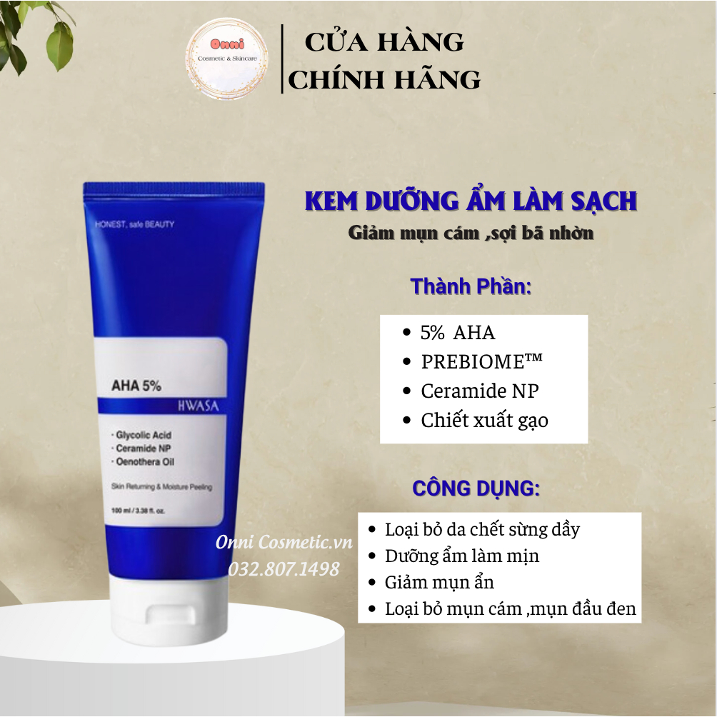 Kem dưỡng ẩm làm sạch da ,tẩy tế bào chết Hwasa Skin Returning AHA Moisture Peeling Cream 100ml