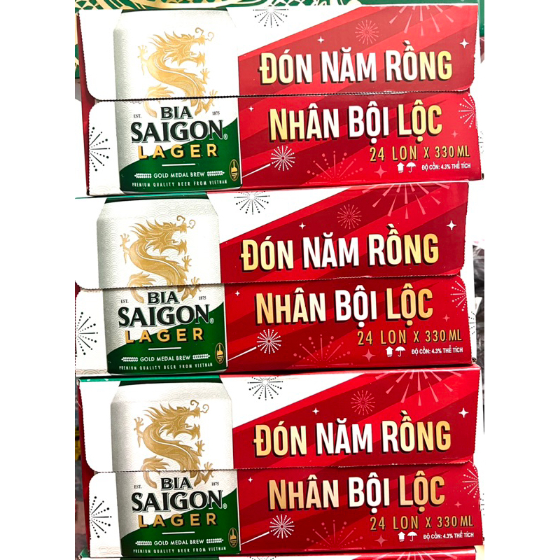 Thùng 24 lon sài gòn lager mẫu xuân 2024