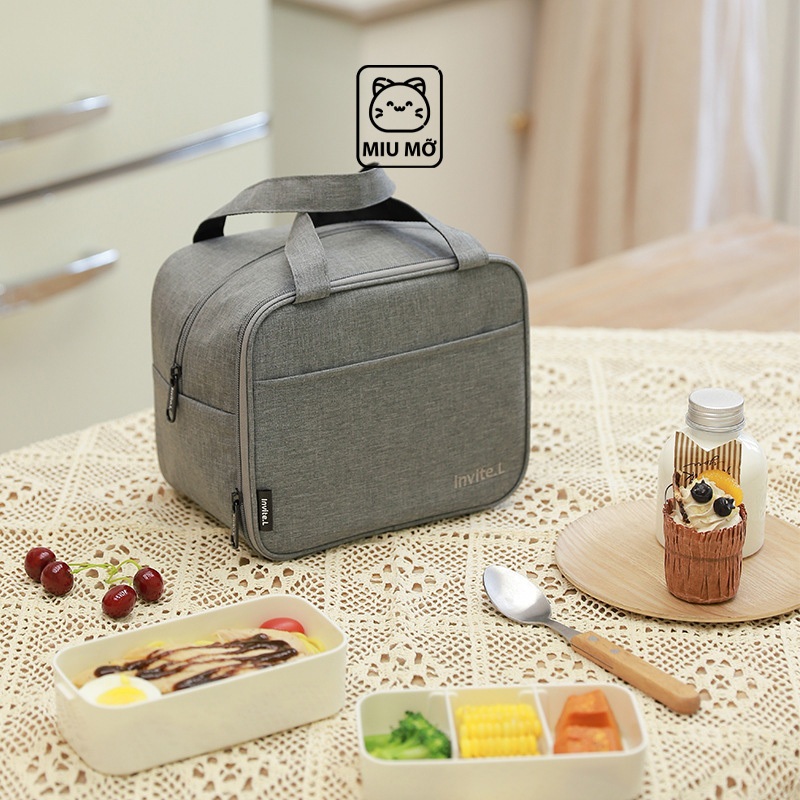 Túi Đựng Cơm giữ Nhiệt Văn Phòng Size Lớn, Vải Dày Bền Đẹp, Quai Xách Chắc Chắn, Thiết Kế Tinh Tế
