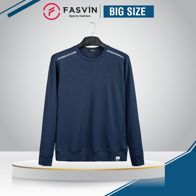 Áo Thun Dài Tay Nam BIGSIZE Fasvin AD23193.HN Chất Vải Coolmax Mềm Mại Co Giãn Thoải Mái.