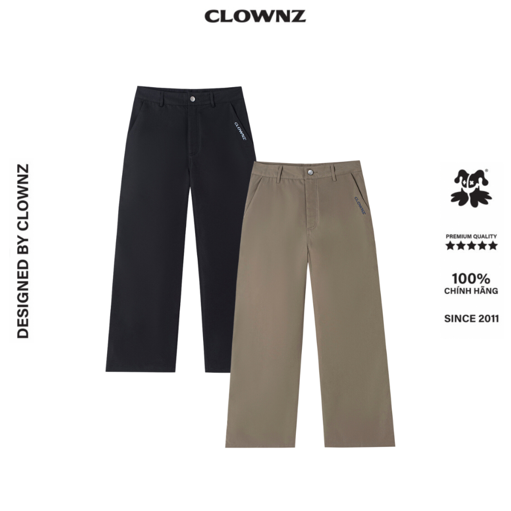 [Mã FADEP2212 giảm 10k đơn từ 99k] Quần dài ClownZ Kaki Straight Pants V2 ống đứng basic unisex nam nữ local brand