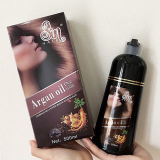Chai dầu gội phủ bạc màu Nâu thần thánh không cần nhuộm - Gội là nâu Sena 500ml