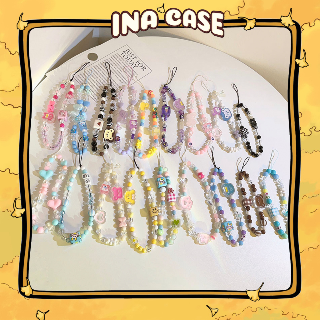 Dây Đeo Điện Thoại / Xỏ Hạt Nhiều Màu / Trái Tim Xinh Xắn Chống Rơi Tiện Dụng