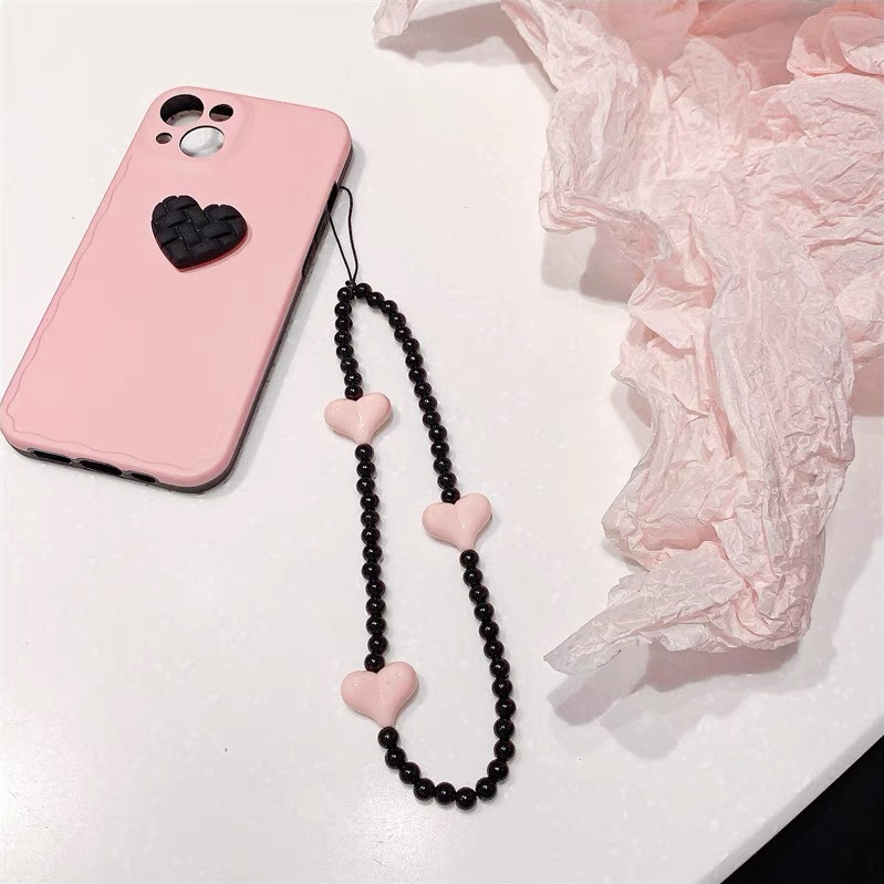Dây Đeo Điện Thoại / Xỏ Hạt Nhiều Màu / Trái Tim Xinh Xắn Chống Rơi Tiện Dụng