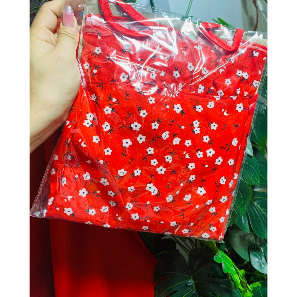 Bộ ngủ cho nữ vải lụa kiểu dáng hai dây hoa nhí dưới 63kg