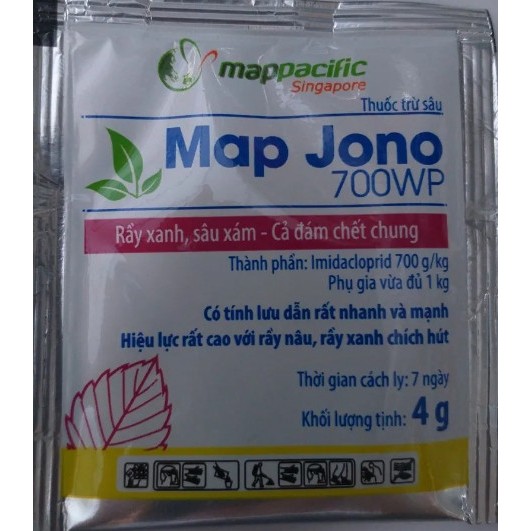 COMBO 5 GÓI )chế phẩm trừ sâu Map Jono 700wp  gói 4g Mappacific,rầy nâu rệp sáp bọ trĩ hoạt chất Imidaclopr HG