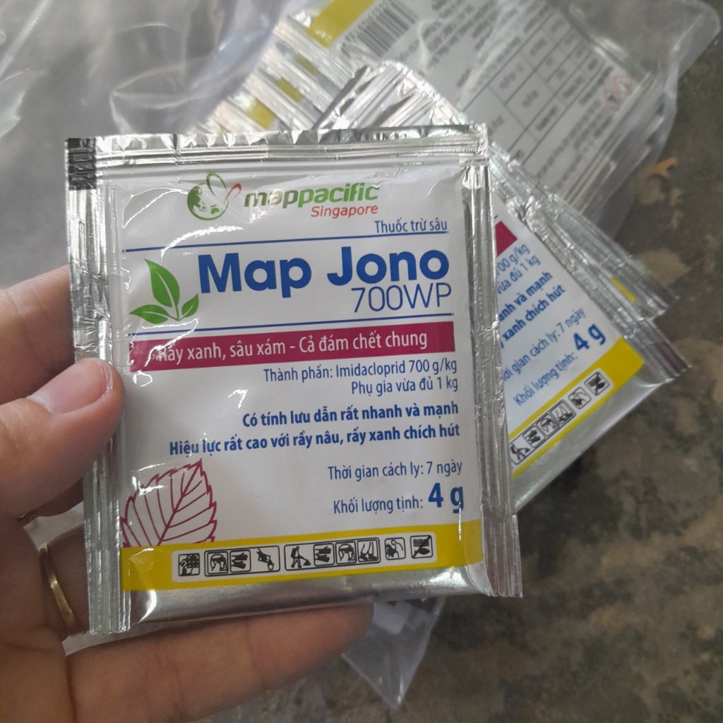 COMBO 5 GÓI )chế phẩm trừ sâu Map Jono 700wp  gói 4g Mappacific,rầy nâu rệp sáp bọ trĩ hoạt chất Imidaclopr HG