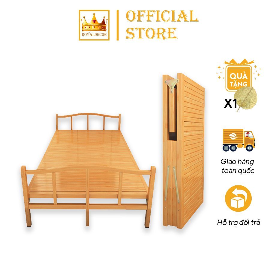 Giường Tre Gấp Gọn ROYALDECOR Cho Bà Đẻ Tiện Lợi Chất Liệu Thiên Nhiên Nội Thất Phòng Ngủ