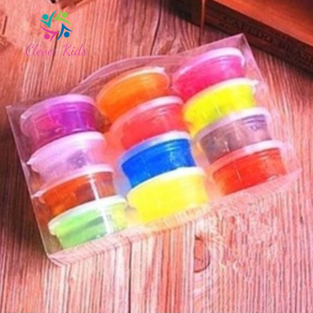 Đồ chơi bộ 12 hộp slam, chất nhơn ma quái Slime cho bé thỏa sức sáng tạo