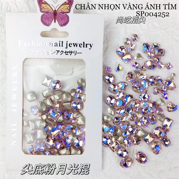 Đá mix kiểu chân nhọn ĐỦ MÀU, đá đính móng trang trí - Sushi nail mi
