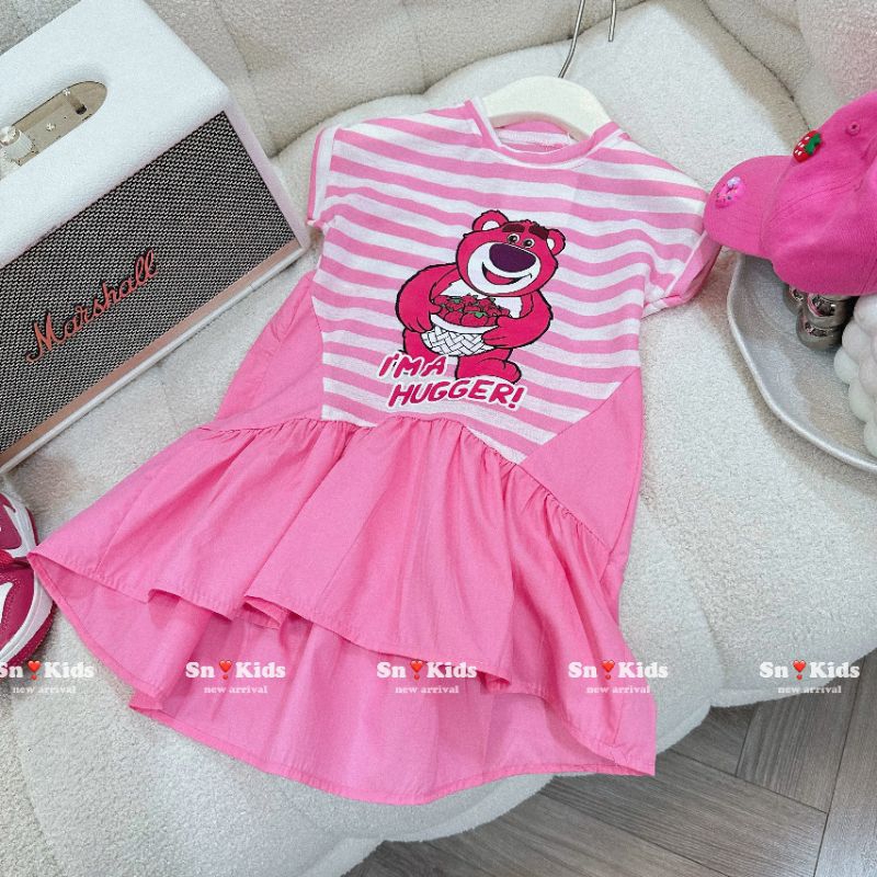 8 đến 30kg.váy gấu dâu cho bé gái.váy xinh cho bé.váy cho bé diện hè.váy xinh cho bé đi học đi chơi ak