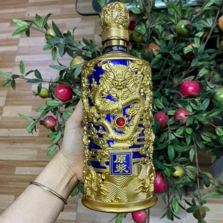 Bình Đựng Rượu Đế Vương 1L Khảm Rồng Vàng