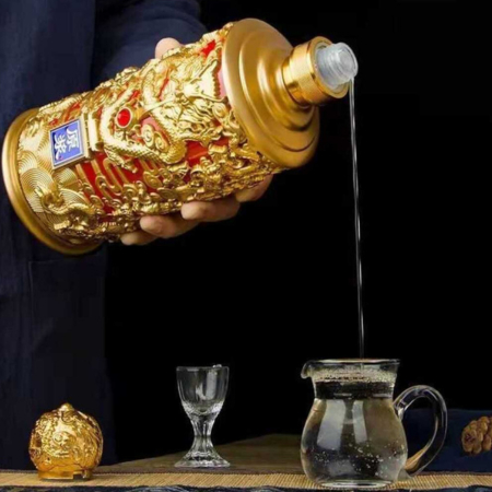 Bình Đựng Rượu Đế Vương 1L Khảm Rồng Vàng