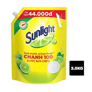 Nước rửa chén Sunlight chanh 100 túi 3,5kg