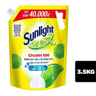 Nước rửa chén Sunlight chanh 100 túi 3,5kg
