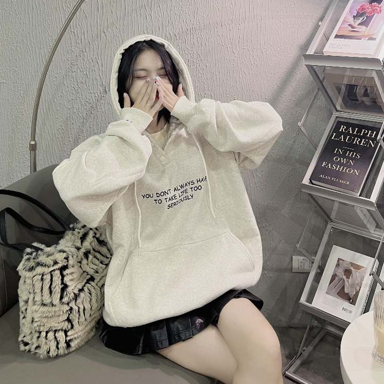 Áo Hoodie chui đầu SERIOUSLY 2 nút bấm nỉ cotton lót bông form unisex brand Calem Club