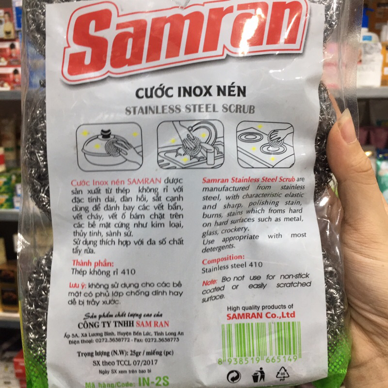 Gói 6 miếng cước rửa chén inox Samran