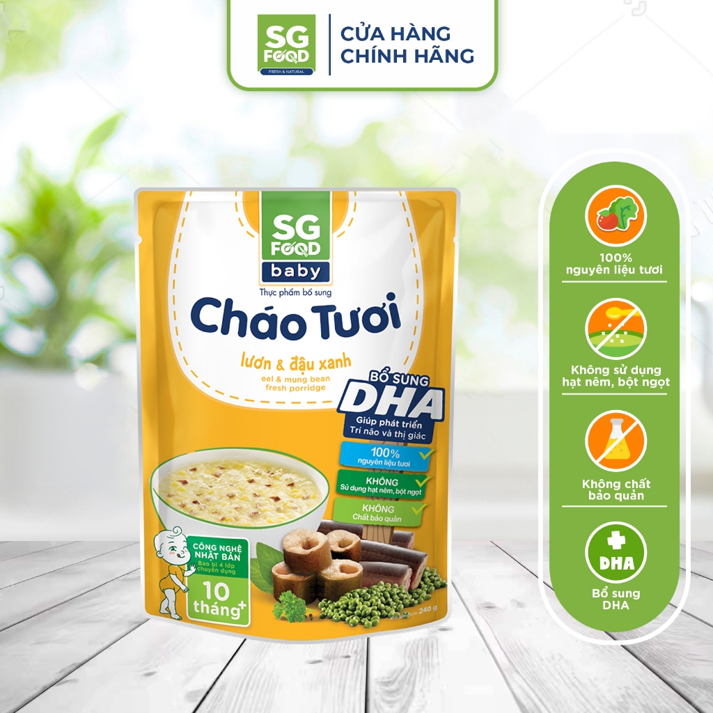 Cháo Tươi Baby SG Food Lươn & Đậu Xanh 240g