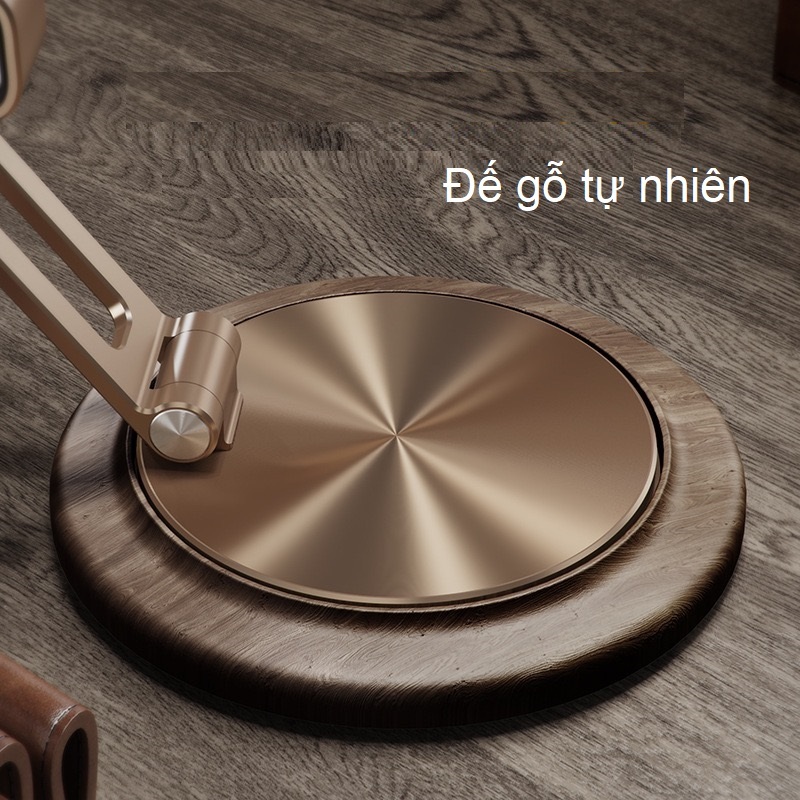 Giá đỡ đế gỗ tự nhiên và vân carbon cho điện thoại iPhone, máy tính bảng iPad chân xoay 360 - L68 L69 Vu Studio