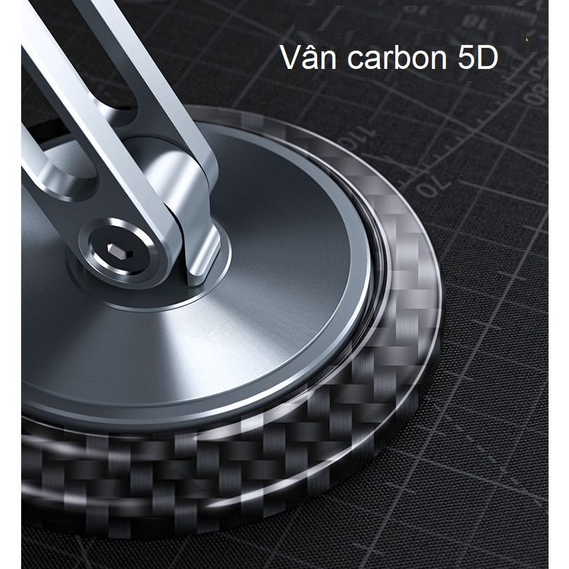 Giá đỡ đế gỗ tự nhiên và vân carbon cho điện thoại iPhone, máy tính bảng iPad chân xoay 360 - L68 L69 Vu Studio