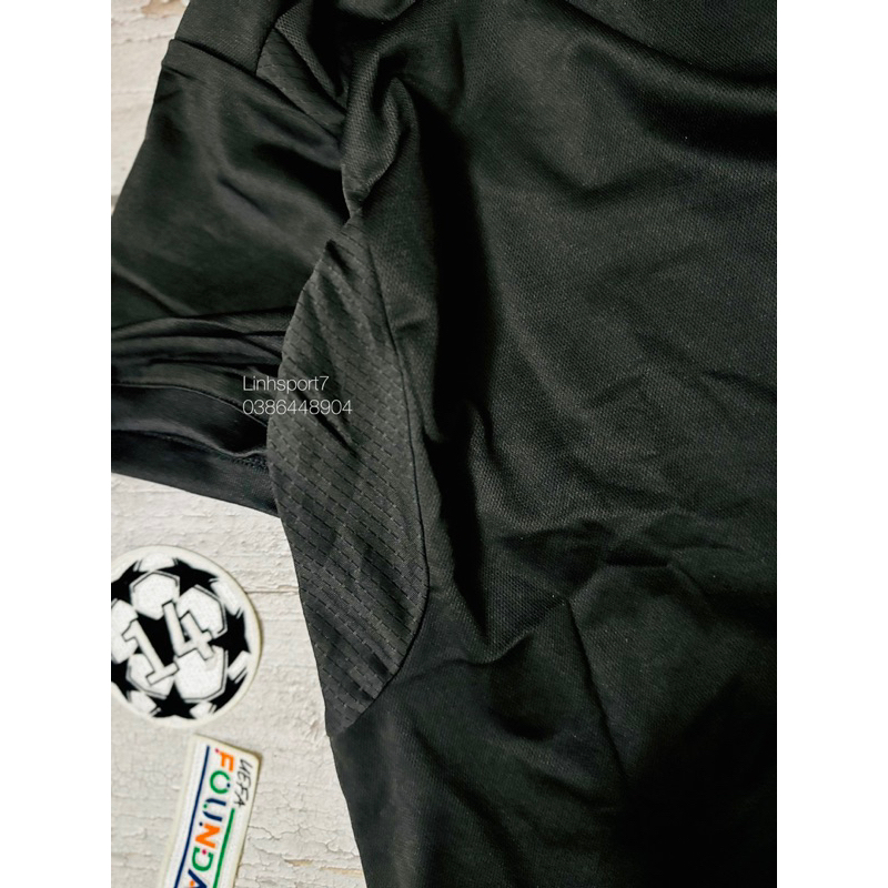 Bộ Áo đấu bóng đá cao cấp Clb Real Madrid 23/24 sân khách mẫu thứ 3 màu đen vải thái full patch