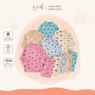 Set bộ quần áo cho bé trai bé gái 8-20kg đồ bộ quần áo tay dài cổ 3p cho bé trai gái 3p gấu thỏ