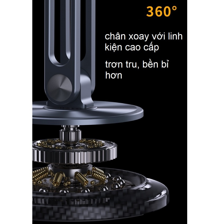 Giá đỡ đế gỗ tự nhiên và vân carbon cho điện thoại iPhone, máy tính bảng iPad chân xoay 360 - L68 L69 Vu Studio