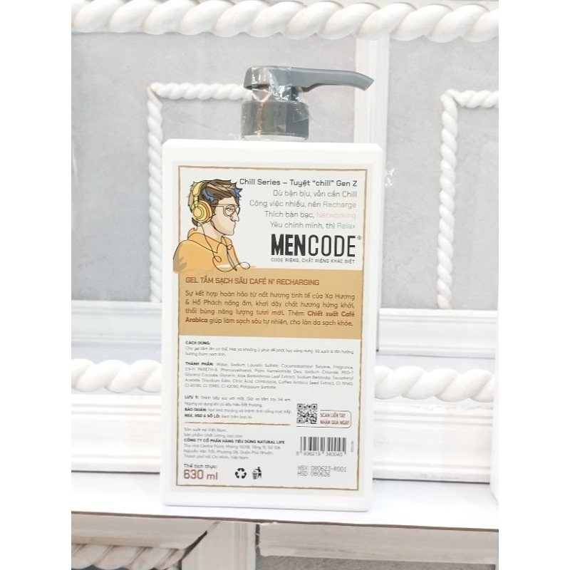 Gel tắm sạch sâu Men Code nâu