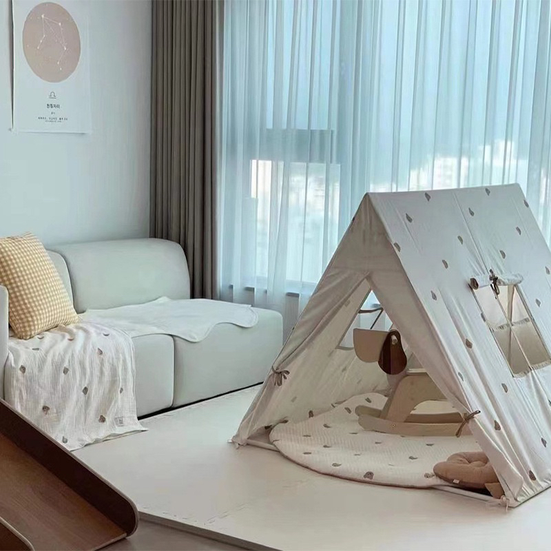 Lều Vải Ngôi Nhà Tam Giác Cho Bé Hoạ Tiết Gấu Hàn Quốc Đáng Yêu