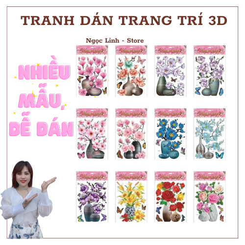Tranh Dán Tường, Dán Kính 3D Dán Kính Tiện Dụng