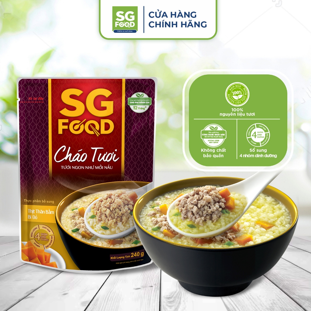 Thùng 30 gói Cháo Tươi Sài Gòn Food đủ vị 240g