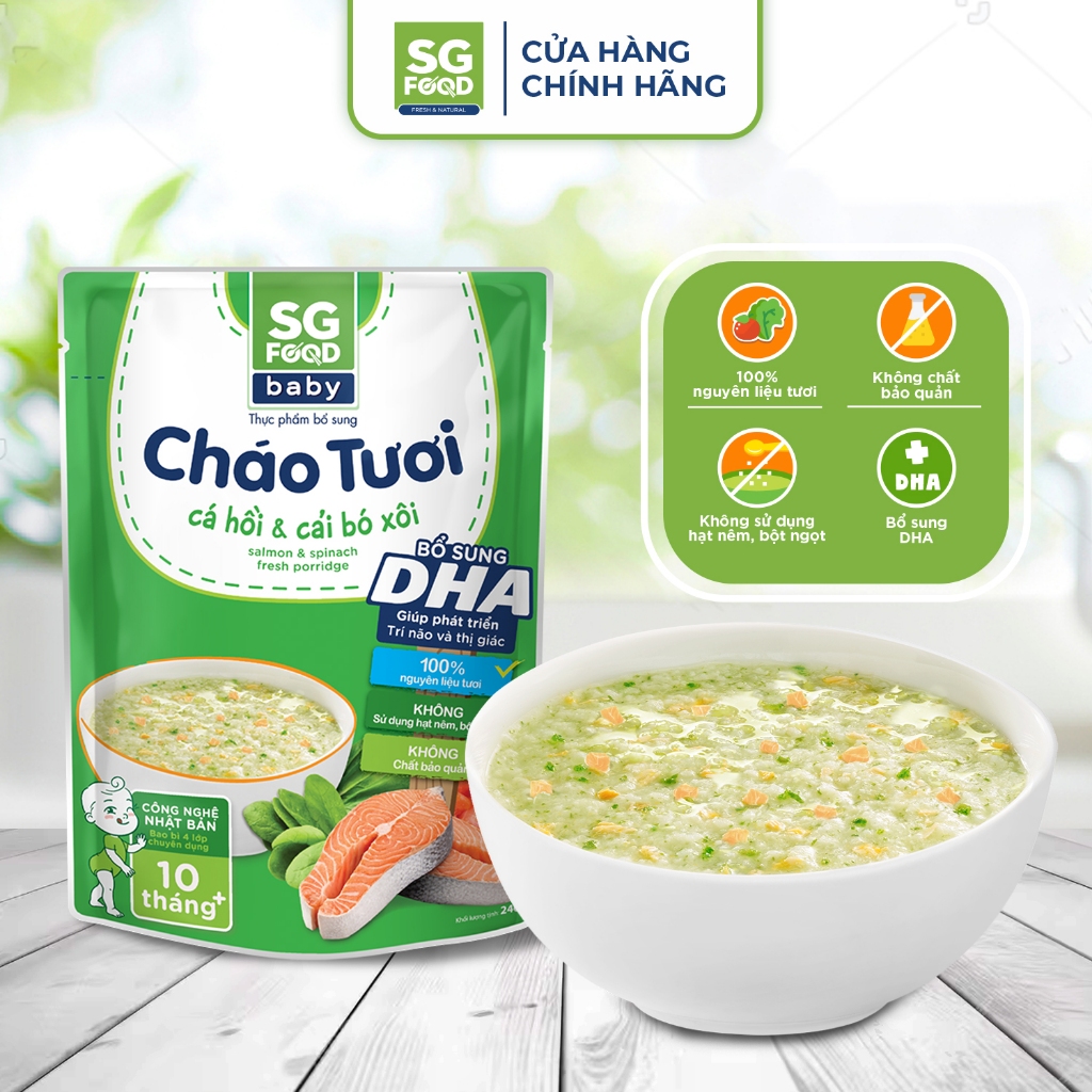 Thùng 30 Gói Cháo tươi baby Sài Gòn Food đầy đủ 6 vị thơm ngon 240g